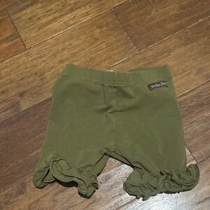 Matilda Jane Girls Olive Green Ruffled Bottom‎ Leggings Shorts Size 6